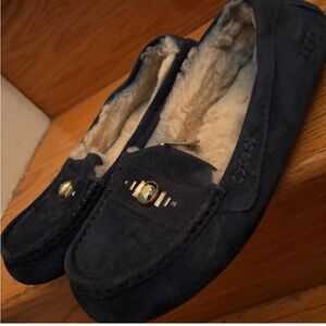 UGG Men's Dark Blue Suede Slip-Ons